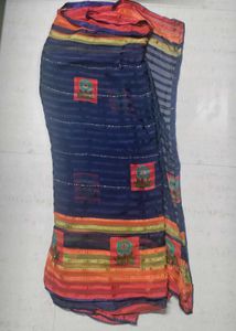 Beautiful Studded Navy Blue Saree