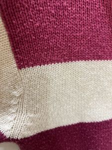 Women Pink White Wool Sweater