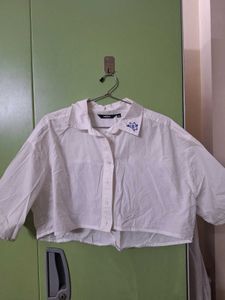White Crop Top Shirt