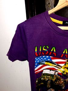 Purple USA Army Graphic Tee