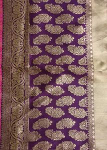 Pink &amp; Purple Banarasi Silk Saree