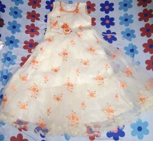 Designer Gown With A Beautiful Flowers On It 😻
