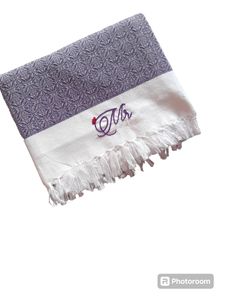 Purple Couple Bath Towel Mr&amp;Mrs Embroidery