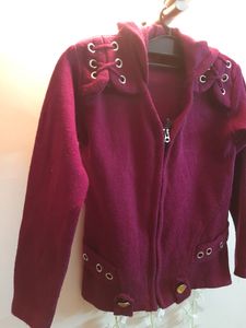 Maroon Hooded Jacket