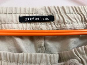 Beige Cargo Jogger Pants