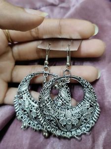 Oxidised Silver Jhumkas