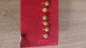 Gold And Colorful Nose Pins ( Set of 12)