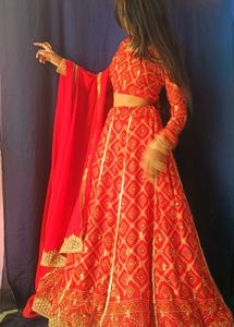 Red Bandhani Lehenga ✨❤️