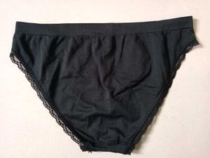 Women Black Lace M Size Brief Panty