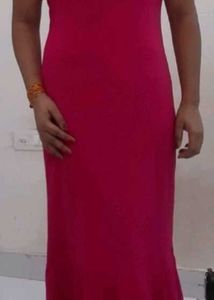 Pink Fitted Midi Dress