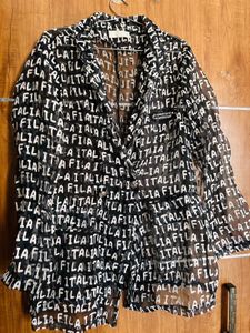Alphabetical Black Oversized Shirt