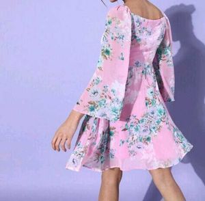 Floral Print A-line  dress