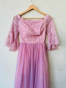 Tulle Bridesmaid Pink Gown Type Dress