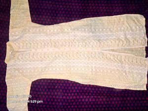 Chikankari Yellow White Kurta