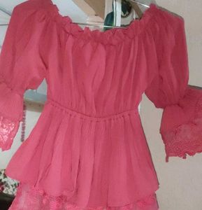 Pink Off-Shoulder Top