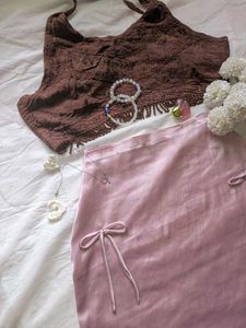 Y2k mini skirt with bow detail 🎀