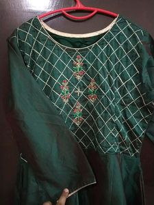 Gown- Embroidery Design - Green