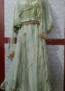 Olive Colour Lehenga&amp;  Perfect For Wedding Party