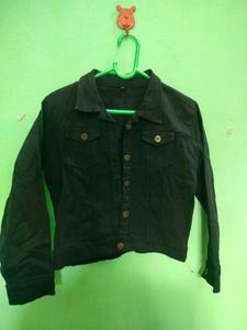 Denim Jacket &amp; Back Style Black Top(Combo)
