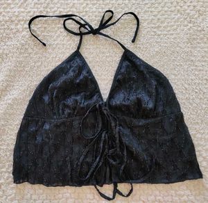 🖤 CIDER 3D wavy pattern halter top 🖤