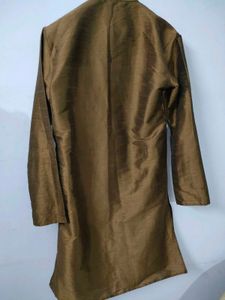 Silk Kurta with Floral Embroidery