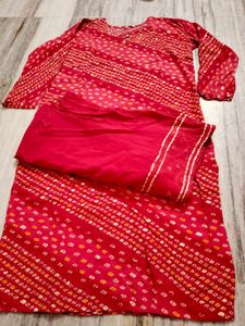 Bandhni Kurti Skrit Set