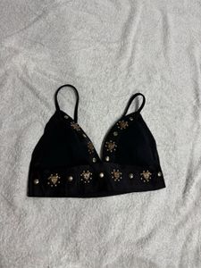 Embellished Black Bralette