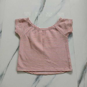 Red Stripes Crop Top