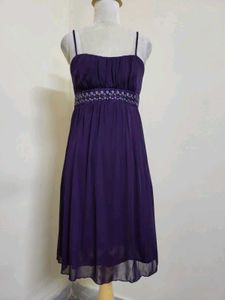 Purple Embellished Chiffon Dress