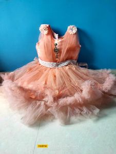 Peach Colour Frock Baby Girls