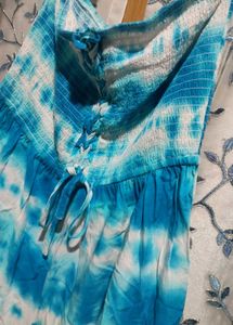 My Style Tie Dye Halter Neck Sleeveless Smocked