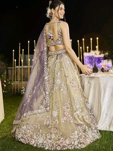 DESIGNER TISSUE SILK LEHENGA SET