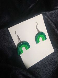 Green Rainbow Earrings