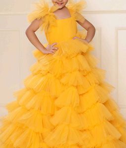 Adorable Yellow Ruffled Party Dress