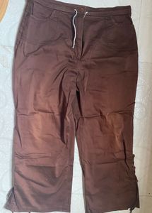 Christine Laure Brown Cotton Pants – Size D42 (L)