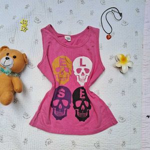 Y2k  Skull Tank Fitted Top