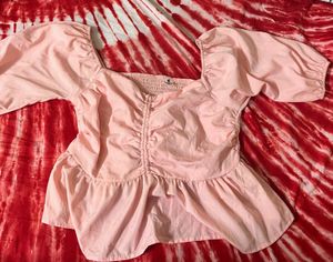 Cute Pink Peplum Top