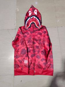 New Bape Red Camo Shark Hoodie