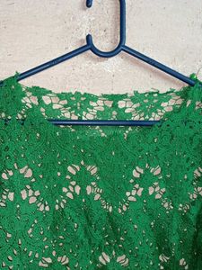 See-through Lace Crop Top Green 💚
