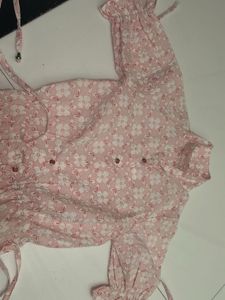 Floral Ruffle Tie Top