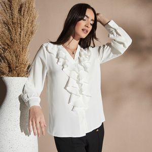 H&M Pintresty 🌸Ruffled White Blouse