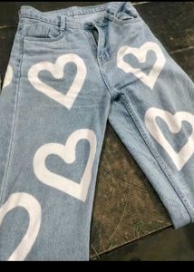 Heart Print Jeans