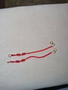 22k Pure 3+3=6 Gold Moti HandmadeKaan Chain 1pair