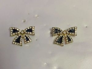 Cute Rhinestone Bow Earrings