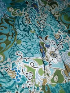 Boho Teal Floral Blouse