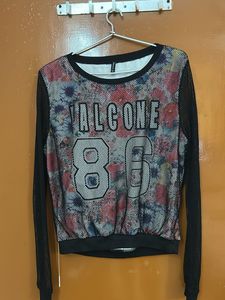 Stylish Floral Mesh Top