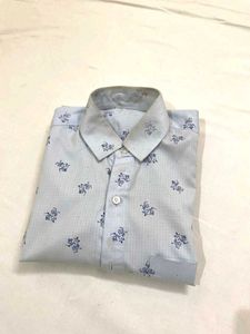 Mens Light Blue Printed Shirt