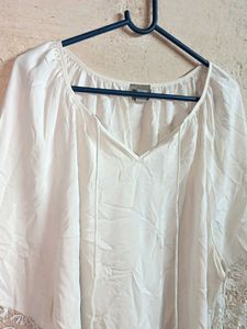 Oversized Summer Fashion Top Netted White
