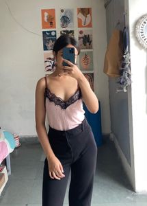 Pink Lace Cami Top