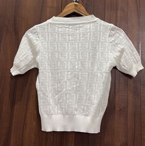 Stylish White Knit Top